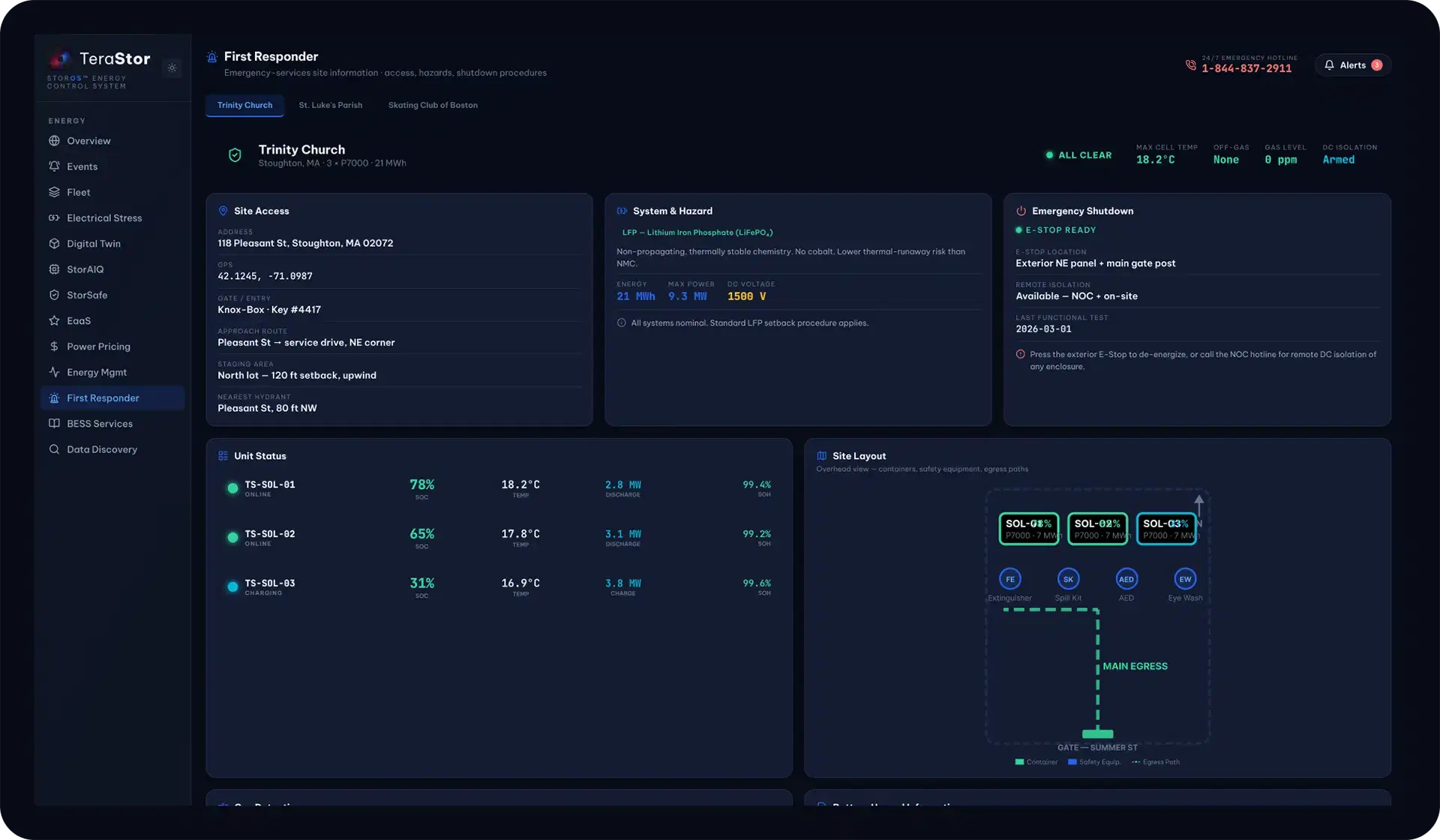 First Responder module screen